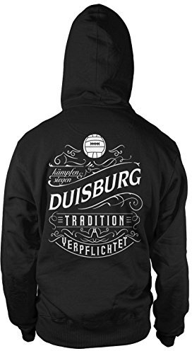 Mein Leben Duisburg Männer und Herren Kapuzenpullover | Fussball Ultras Geschenk | M1 FB (Schwarz, XXXL)