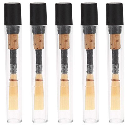 Oboe,Tbest Oboe Reeds Medium Soft Handgemachte Oboe Reed Oboenrohr,1Pc / 5Pcs Stärke Medium Weiche Bambus Oboe Reeds Blasinstrument Ersatzteile Mit Transparenten Hülse(5 Stücke)