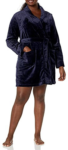 Amazon Essentials Vestaglia in Pile Ai Media Lunghezza (Taglie Forti Disponibili) Donna, Blu Marino, L