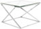 Moderner Couchtisch aus Glas mit Metallgestell in Silber Beverly