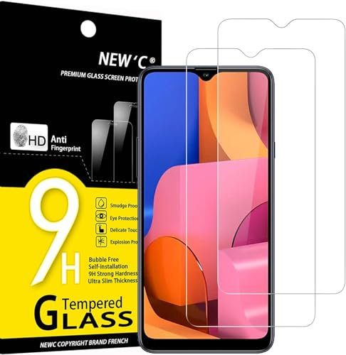 NEW'C 2 Stück für Samsung Galaxy A20s für Panzerglas, Frei von Kratzern, 9H Härte, HD Displayschutzfolie, 0.33mm Ultra-klar, Ultrabeständig