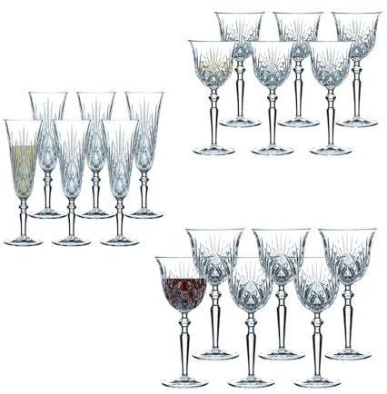 Spiegelau & Nachtmann 18-teiliges Gläser-Set, Rotweingläser 230 ml, Weißweingläser 213 ml, Sektgläser 140 ml, Kristallglas, Palais