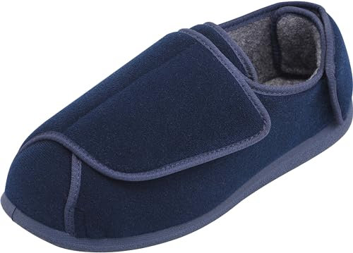 Cosyfeet Ernest - Navy - 13-3H - Extra Wide Men's Slippers