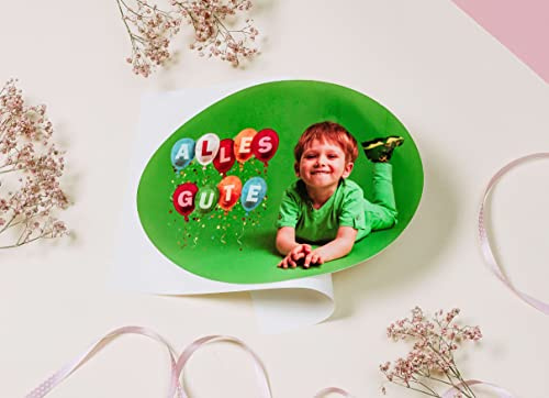 Fototorte-24 Fondant Tortenaufleger personalisiert (Oval 20 x 27 cm) | Tortenbild essbar eigenes Foto, Esspapier bedrucken, Tortenaufleger personalisiert, Zuckerpapier für Torte