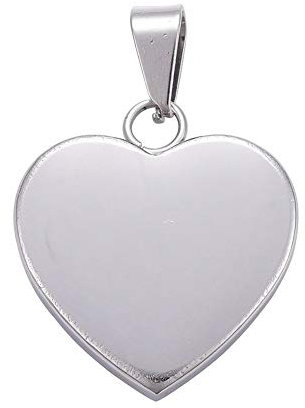 Airssory 10 Stück 304 Edelstahl Herz Form Charm Blanko Dicke Anhänger für Frauen Halskette Schmuck Zubehör Herstellung 23 mm