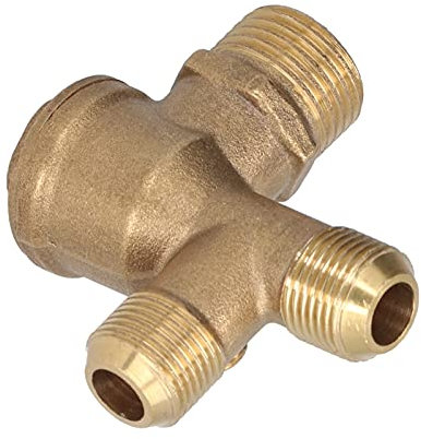 Ersatzteile für Luftkompressorventile Messing 4-Wege-Doppelrohr-Rückschlagventil Zubehör Pneumatisches Zubehör mit Außengewinde für Luftkompressoren(10x16x16x20.5mm / 0.4x0.6x0.6x0.8in)