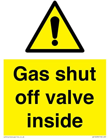 Valvola di intercettazione del gas all'interno del segno - 150x200mm - A5P