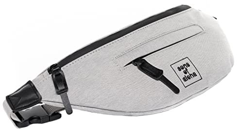 SONS OF ALOHA Hip-Bag Brusttasche für Stadt Festival Reise Gross recyceltes Meeresplastik Hüfttasche Bauchtasche wasserabweisend beige-weiß