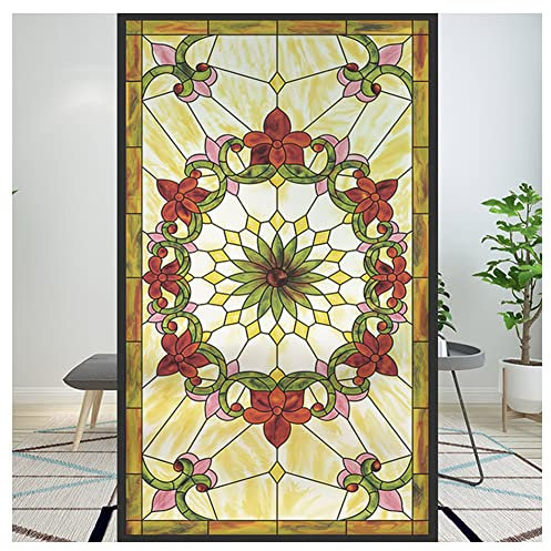 Generic Fenster Sichtschutzfolie Statischer Haftung Farbeffekt Glasfilm Kleberlos Reflektierende Fenster Vinyl UV-Schutz Mattierter Aufkleber Für Toilette Badezimmer,A,90x200cm(35x79inch)