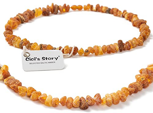 Bernsteinhalsband für Hunde und Katzen - Zertifizierter Ostsee-Rohbernstein in Premium-Qualität - 26cm