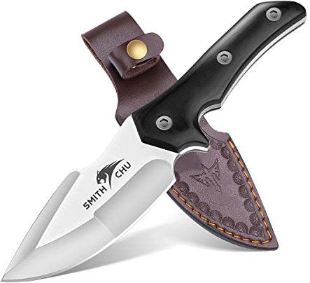 SMITH CHU Survival Messer Jagdmesser Feststehende Klinge, Full Tang Camping Messer, Scharf bushcraft messer 11cm Klinge mit Scheide, Outdoor Messer für Angler Jäger Abenteurer Wanderer
