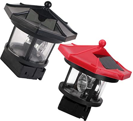 YARNOW 2 Stück Solar-Led-Leuchttürme Für Den Außenbereich Wasserfest Um Harz Zu Drehen