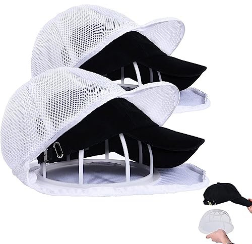 Kaxenig Baseballkappen-Waschmaschine Für Waschmaschine | 2 Stück Cap Washer Für Baseballmützen | Ball Caps Waschkäfig Mit Mesh-Wäschesack