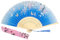 ZoomPlay Folding Hand Fan, Handheld Fan Bamboo Hand Fan for Birthday Gifts Dancing Cosplay Wedding Party, Blue