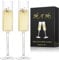 Hebaogugu Champagne Flutes, 210ml Champagne Glass Set of 2, Cocktail Glasses for Wedding, Anniversary, Birthday, Housewarming Gifts, Modern Clear Wine Glasses for Men & Women