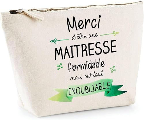 Trousse Maitresse | Idée Cadeau Collègue Travail Métier École Fin D’année Merci Pochette Maquillage Toilette