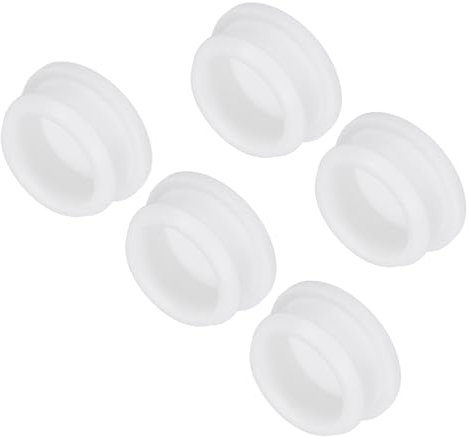 QUARKZMAN 5 Stück Gummistopfen 30mm Silikon-Lochstopfen Wasserdicht Verschlussstopfen Silikonstopfen Stopper Steckdichtstopfen Flach Abdeckkappen für Rohrleitungen Flaschen Labor, Weiß