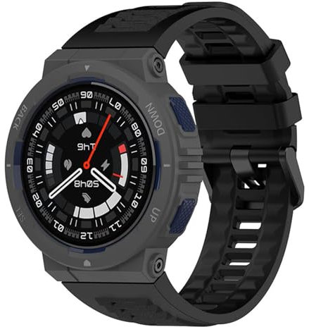 Cinturino di ricambio compatibile con Amazfit Active Edge Smartwatch in silicone, cinturino da polso per donne e uomini (nero)