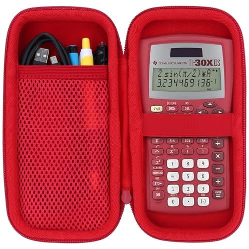 Lebakort Schutz Tasche Hülle Etui für Texas Instruments TI-30XIIS TI-30XS TI-30Xa TI-36X Pro Schulrechner (Rot)