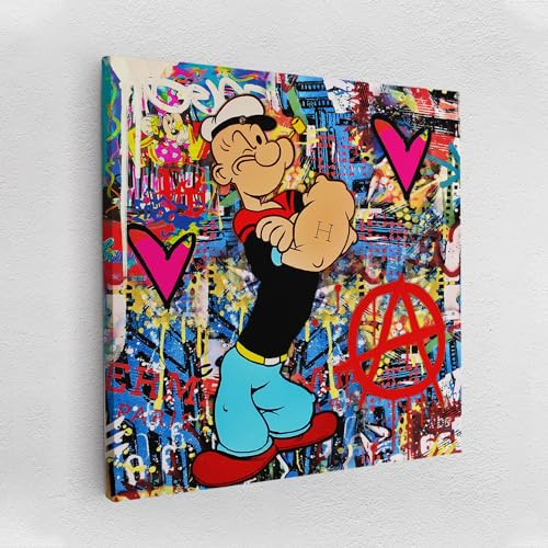 Leinwand Pop Art Graffiti Popeye Hero Comic Wand Abstrakt Wandbilder Wohnzimmer Schlafzimmer Büro Wanddekoration Deko XXL günstig (Leinwand, 40x30 cm)