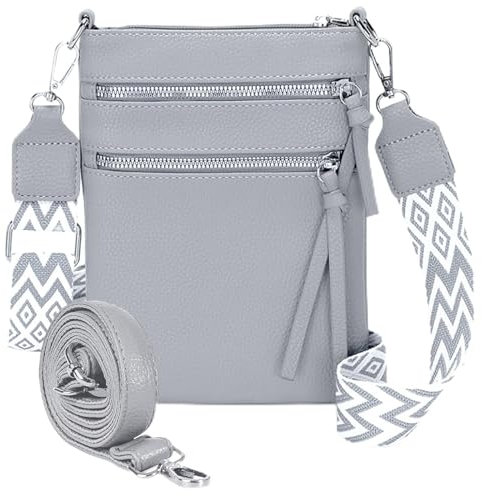 QUANMAITONG Umhängetasche Damen Klein,Handtasche Damen Klein Tasche Damen,Handytasche Mit Geldbörse Zum Umhängen,Handy Tasche (Grau)