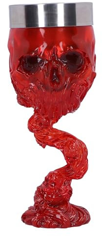 Nemesis Now Soul Spirit Goblet, 19.3cm, Removable Stainless Steel Insert, Expertly Designed, Cast in Clear Resin – Goblet Drinking Glasses – Fire (Red)