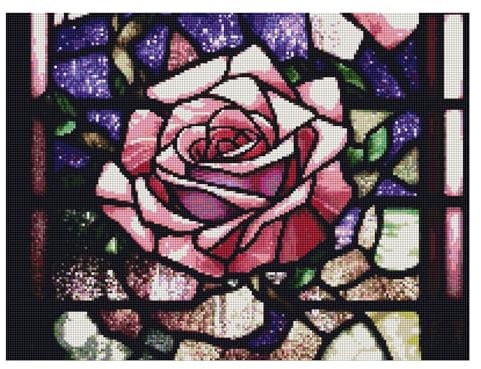 ParNarZar Diamond Painting Set für Erwachsene Glasgefärbte Rosen Bunt 35x45cm Klein Eckige Steine vollbild set für Küche, Speisesaal, Wohnstub, Schlafzimmer, Eingangshalle, Treppe