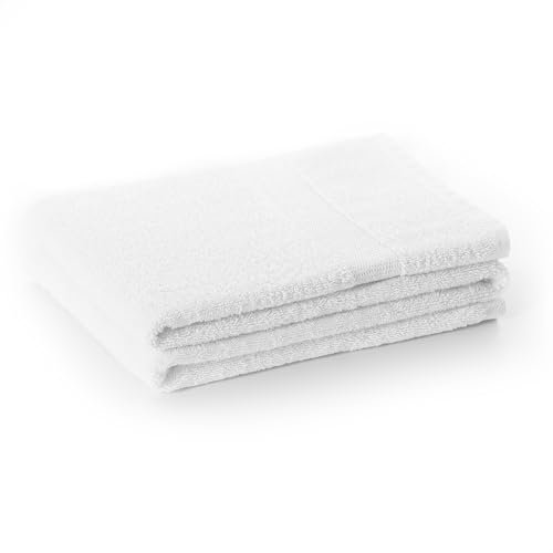 DecoKing Marina Serviette de toilette 50 x 100 cm en coton de qualité 525 g/m² Blanc absorbant