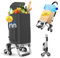 Robuster 3-in-1-Einkaufswagen, faltbare Sackkarre mit 6 Rädern, 50 kg Lebensmittelwagen, tragbarer Mehrzweckwagen, wasserdichte Tasche für Umzug, Camping, Schwarz