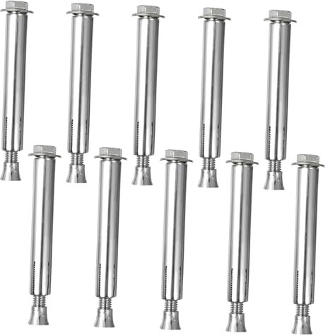 FELTECHELECTR 10stücke Einfahrtsbolzen Teiliges Mit Expansionsschrauben Für Geschwindigkeitsdämpfer Stabil Und Verschleißfest Für Asphalt Und Betonoberflächen Einfache Installation Für