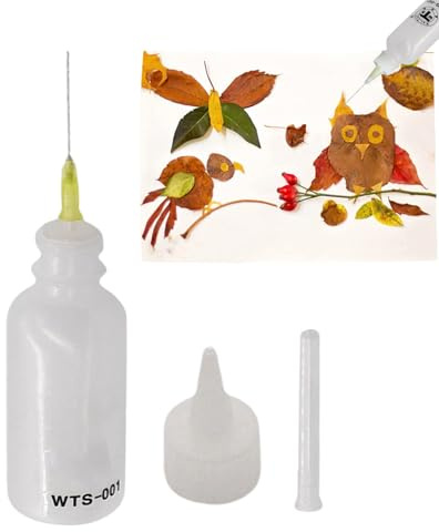 Paodduk Needle Bottle Applicator, Precision Tip Applicator Bottles, Needle Nose Squeeze Bottle, Squeezable Liquid Dropper Bottles for Quilling Craft, Oiler Bottle, Small Gluing Projects