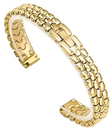 BOLEXA edelstahl uhrenarmband Armband Edelstahl Uhrenarmband Metall glänzend poliert Uhrenarmband for Damen Ultradünnes Armband(Gold,8mm)
