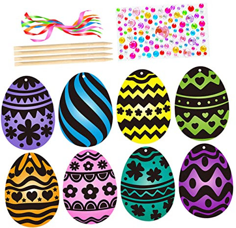 TOYANDONA 1satz Ostern Kratzpapier Für Junge Mädchen Kreatives Bastelset Zur Dekoration Von Ostereiern Kunsthandwerk Für Fröhliche Familienaktivitäten Für Osterfeier