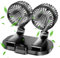 Ventilateur de Voiture,Passager Arrière Ventilateur de Refroidissement,à 2 têtes Ventilateur automatique rotatif,Ventilateur de Voiture Alimenté par USB,Ventilateur de Refroidissement de Voiture