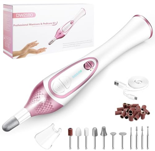 36 Piece Nail Files Electric Nail Drill File Kit,Cordless Electric Nail File Set with 11pcs Nail Drill Bits, Nail Grinder for Thick Toenail, Pedicure Tools for Feet Hand