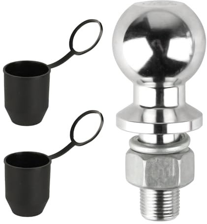 Kugelkopf Anhängerkupplung, 3.5T 50mm Anhängerkupplungskugel, Kupplungskugel Anhängerkupplungen, Kugelkopf Traktor Ackerschiene für Traktor Quad ATV Rasentraktor,+ 2 Anhängerkupplungskappen Ø22mm