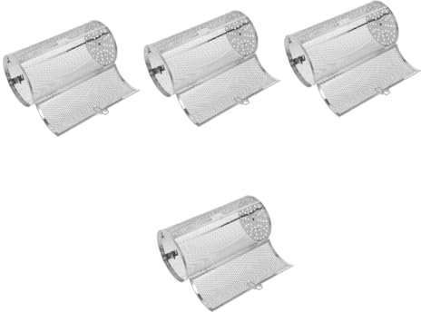 Toddmomy 4pièces Panier à BBQ Acier Accessoire De Rôtisserie pour Électroménager Métallique pour Et Fruits Secs Panier Rotatif Pratique pour Four Et Barbecue