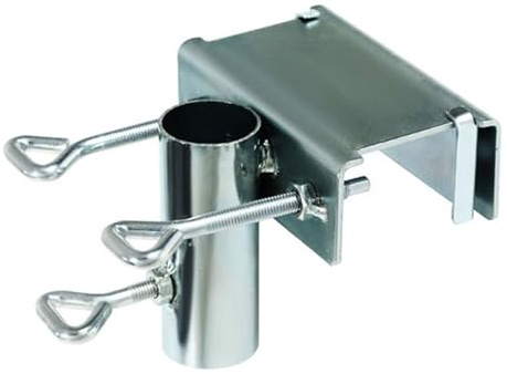 Soporte para sombrilla – Abrazadera resistente | Soporte de metal para sombrilla | Soporte de sombrilla de hierro para barcos, base de sombrilla de montaje en cubierta, soporte de poste de balcón