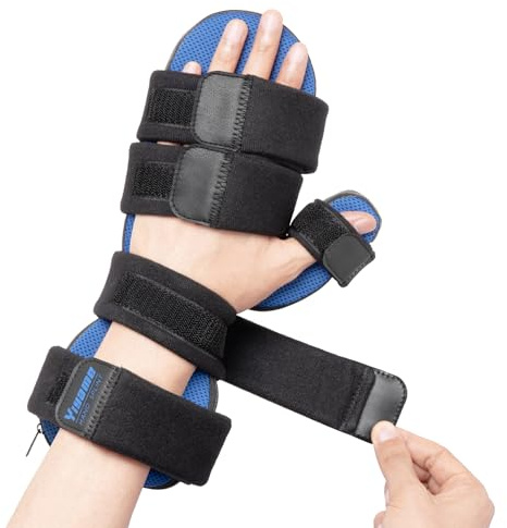 YiYame Férula De Mano Con Soporte Para Dedos, Enderezador De Muñeca Y Dedos Para Aliviar La Rigidez, Ajustable Para Mano Izquierda O Derecha, Talla M