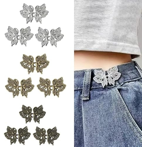9 Stück Verstellbare Taillenknöpfe ohne Nähen – Hosen Enger Machen Clip, Abnehmbare & Wiederverwendbare Hosenbundstraffer, Dekorative knöpfe mit Schnellverschluss, Ideal für Jeans, Hosen, Röcke