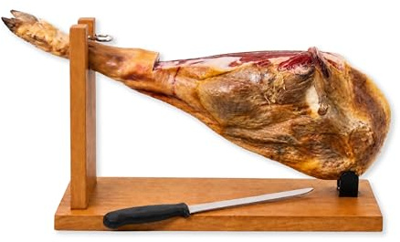 Montevalle Jambon Serrano Gran Reserva Entier Avec Os 7-8kg | Support Et Couteau Inclus | Affinage Traditionnel Vingt Mois | Pièce De Porc D'origine Espagnole | Kit Dégustation Haute Qualité