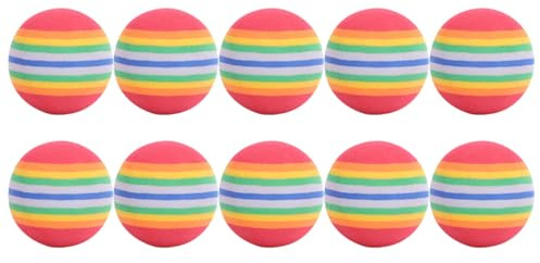 TOKIDNY 10 Pcs Rainbow Colored Soft Sponge Practice Balls Lightweight Indoor Training Aid for Golf Approach Shots Safe for Furniture and People Random Color