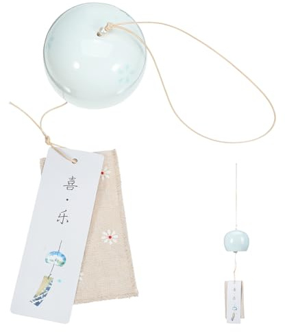 Housoutil Japanisches Windspiel Keramik Deko Windspiel Im Japanischen Stil Zum Aufhängen Für Garten Büro Zuhause Restaurant Und Geschäft 43.00 X 7.30 X 6.00 cm 1 Stück