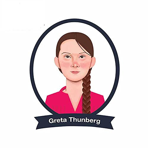 13 cm x 12,6 cm für Greta Thunberg Vinyl-Aufkleber, Fenster, LKW, Auto, Wand, Laptop, Wohnmobil