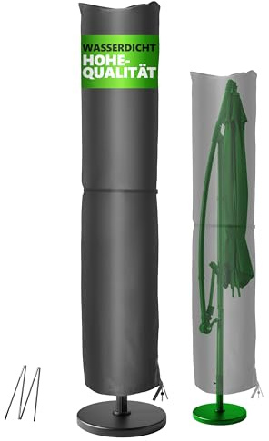 4smile Sonnenschirm Schutzhülle für 2 bis 4 m, 420D Oxford-Stoff – Strapazierfähige Ampelschirm Schutzhülle, Wasserdicht, UV-beständig, Abdeckung für Garten & Außenbereich, Schwarz