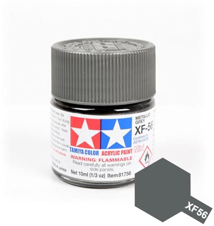 Tamiya 81756 - Pintura Acrílica Mini, Mate Gris Metalizado Fraso de 10ml, XF-56