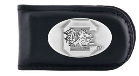 ZEP-PRO NCAA South Carolina Fighting Gamecocks Schwarz Leder Magnet Concho Geldklammer Einheitsgröße