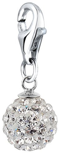 Nenalina Kristallkugel Karabiner Charm Anhänger für Bettelarmband aus 925 Sterling Silber 716250-001