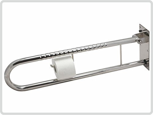 Stützklappgriff 85cm lang mit Toilettenpapierhalter - Stützgriff Klappgriff