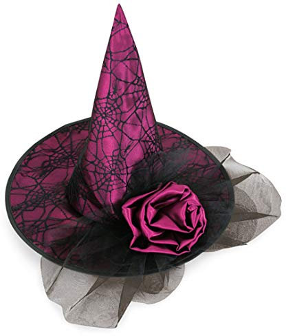 KarnevalsTeufel.de Hexenhut Fortuna Rose (lila)